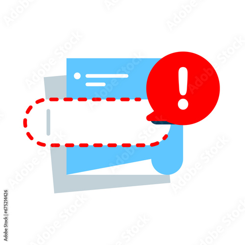 document data or information is incomplete concept illustration flat design vector. modern graphic element for empty state ui, warning message infographic, icon