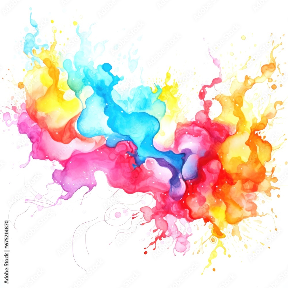Obraz premium colorful watercolor splashes on white background