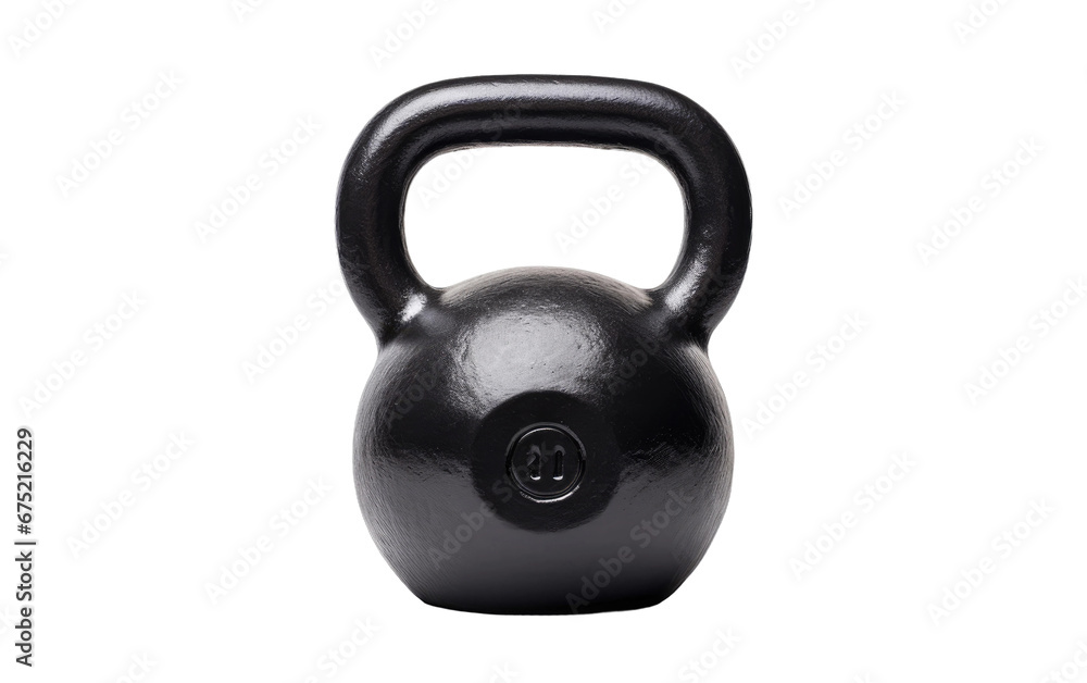 Black Cast Iron Kettlebell For gym on Transparent Background