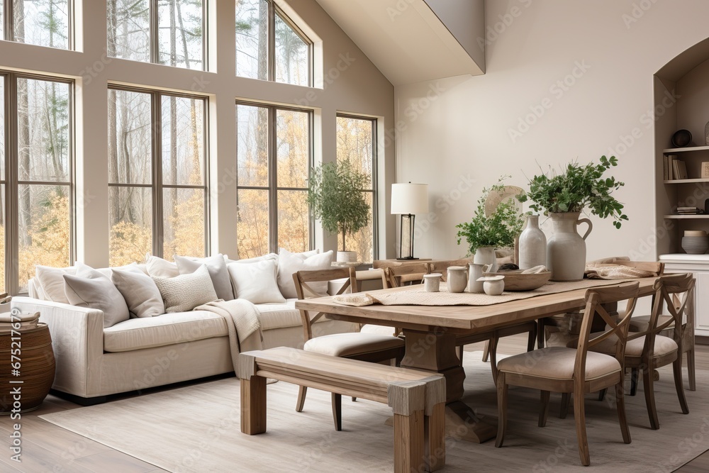 Modern Country Elegance: Dining Room in Blank Canvas Modern Country Elegance: Dining Room in Blank Canvas