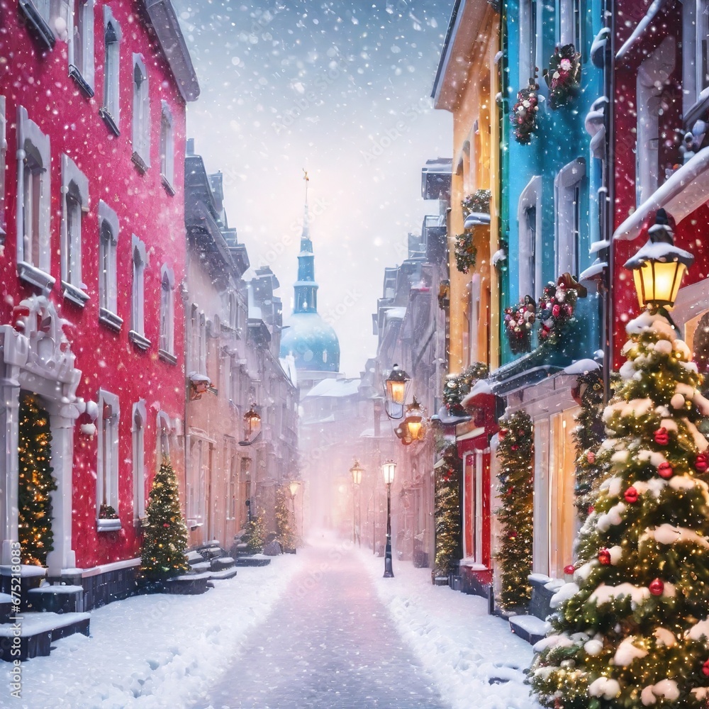 Fototapeta premium christmas decoration in the city
