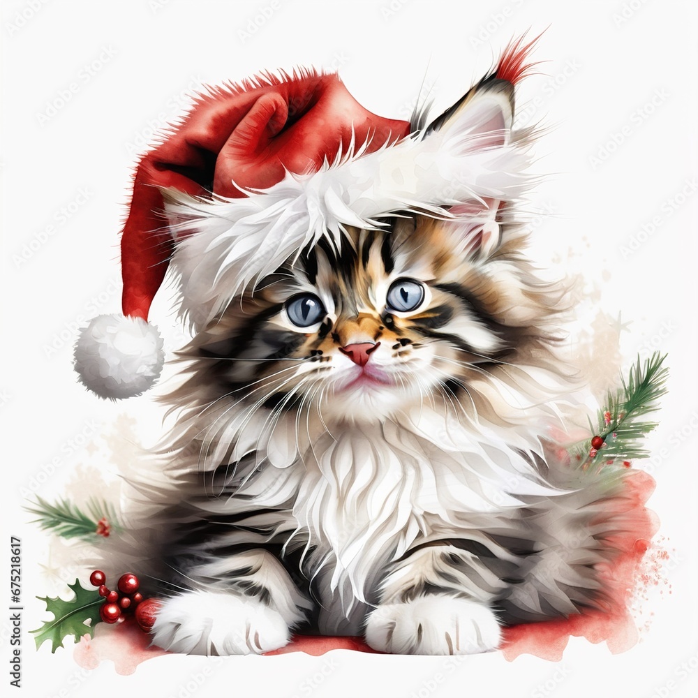 cute christmas kitten with christmas decorations cute christmas kitten with christmas decorations