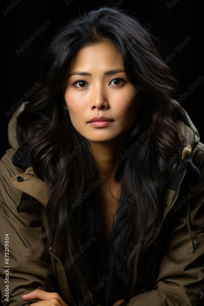 Generative ai illustration of asiatic mid-age woman Generative ai illustration of asiatic mid-age woman