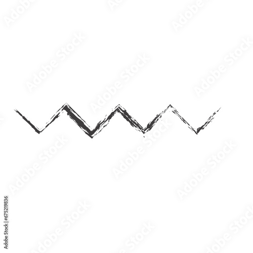Zigzag Line Abstract Stroke Hand Drawn Linear Element