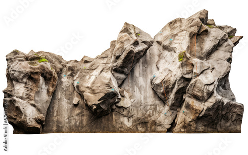 Rock Climbing on Bouldering Wall on Transparent Background