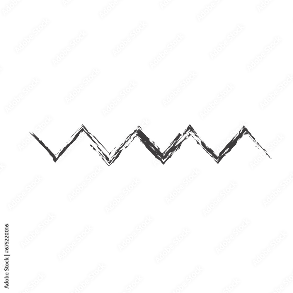 Naklejka premium Zigzag Line Abstract Stroke Hand Drawn Linear Element