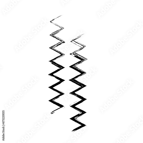 Zigzag Line Abstract Stroke Hand Drawn Linear Element © Micromedia
