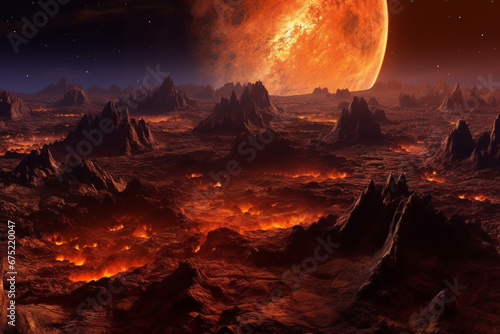  An artistic depiction of Venus' volcanic activity in its distant past, challenging preconceptions about the planet's geological activity.  © Oleksandr