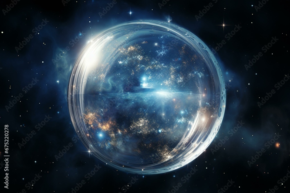A celestial formation resembling a bubble in space. Generative AI