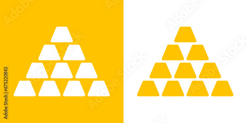 Brick of gold design illustration. Golden ingot vector icon. Golden bullion sign.