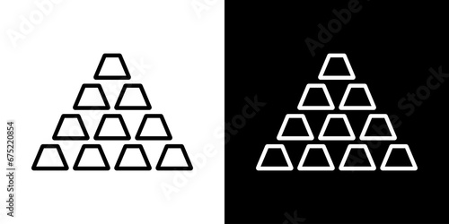 Brick of gold design illustration. Golden ingot vector icon. Golden bullion sign.