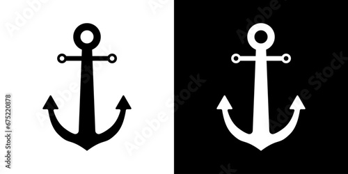 Anchor illustration. Ocean, sea ship logo. Anchor vector icon. 