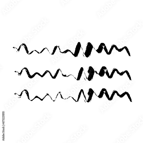 Zigzag Line Abstract Stroke Hand Drawn Linear Element