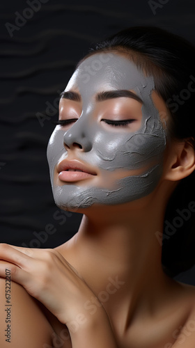 asian woman with face mask on her face relaxing at spa zone