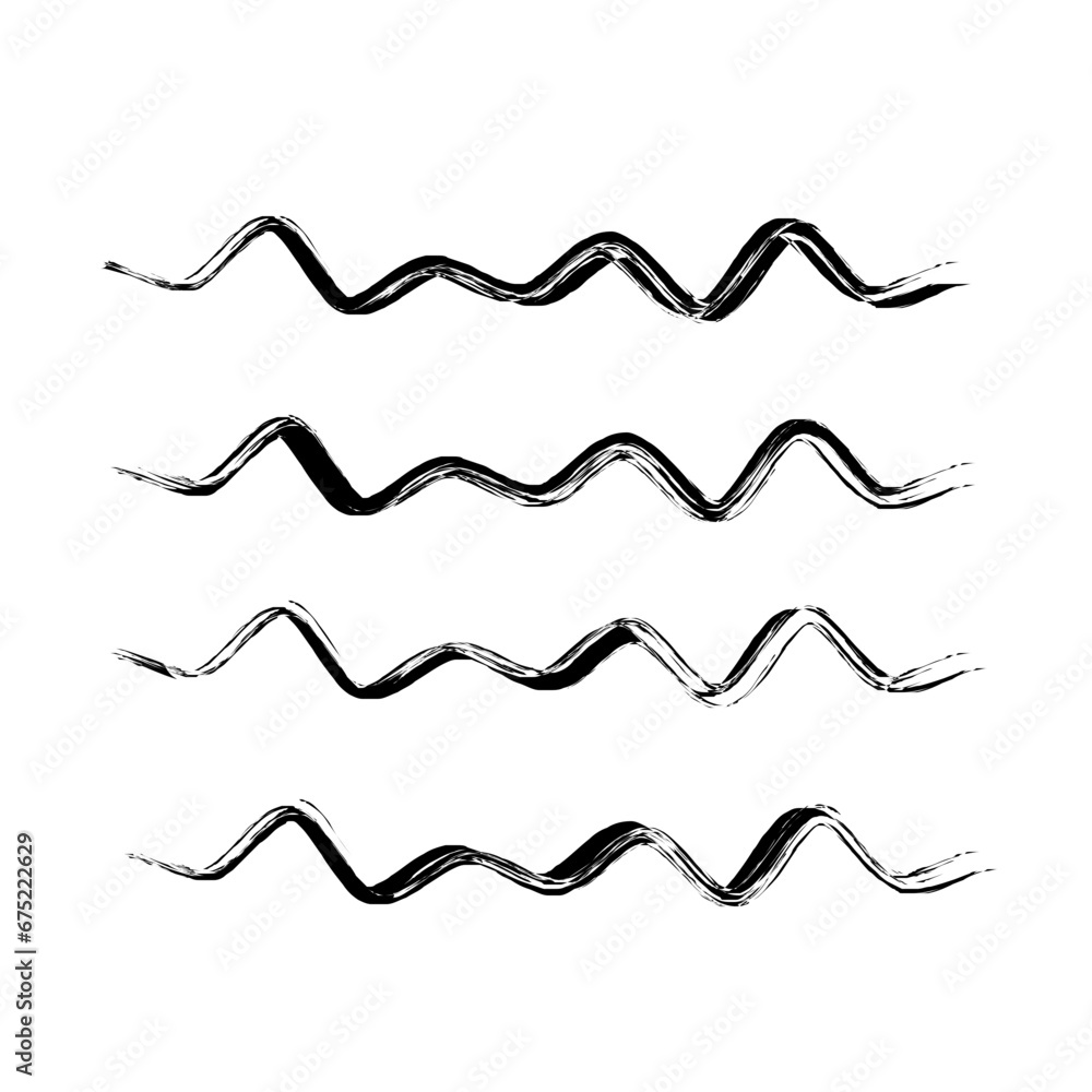 Zigzag Line Abstract Stroke Hand Drawn Linear Element Zigzag Line Abstract Stroke Hand Drawn Linear Element
