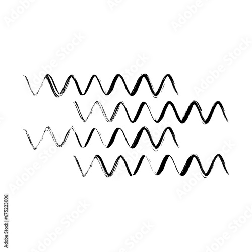 Zigzag Line Abstract Stroke Hand Drawn Linear Element