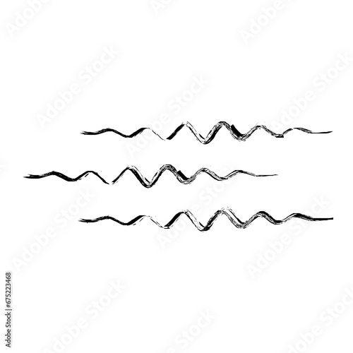 Zigzag Line Abstract Stroke Hand Drawn Linear Element