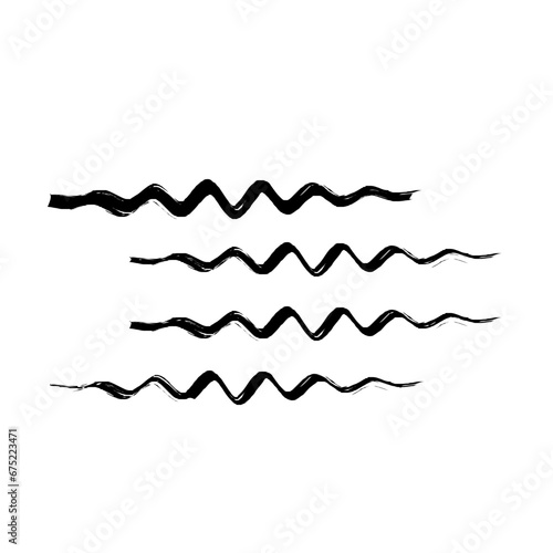 Zigzag Line Abstract Stroke Hand Drawn Linear Element