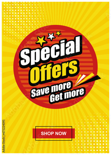 Special Offers Dangler, Poster A3 or A4 proportionate size. Ready to Print Vector Design Template
