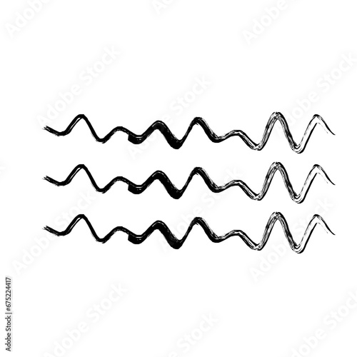 Zigzag Line Abstract Stroke Hand Drawn Linear Element