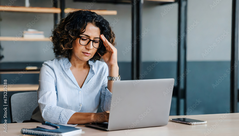 business woman with laptop stressed at work business woman with laptop stressed at work