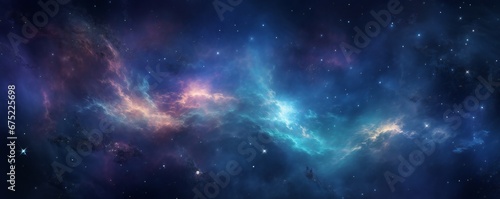 Galaxy with stars and nebula vibrant magic background Generative AI © LayerAce.com