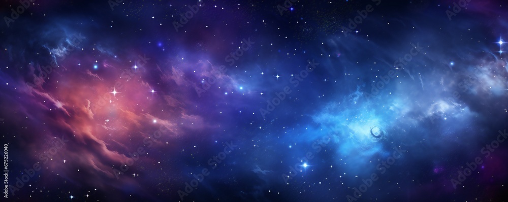 Galaxy with stars and nebula vibrant magic background Generative AI 