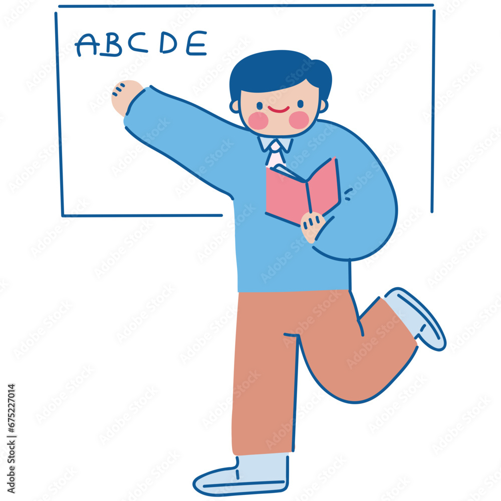 English teacher cartoon illustration