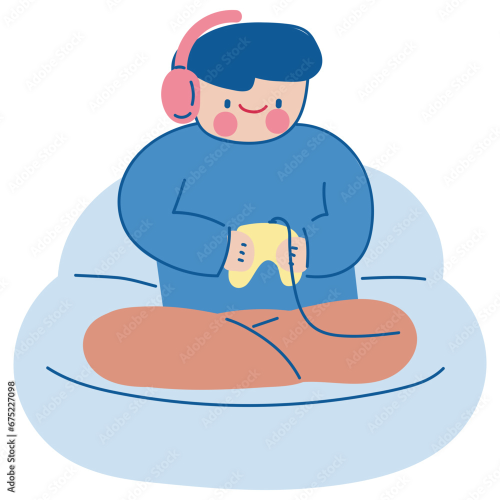 Streamer cartoon illustration Streamer cartoon illustration