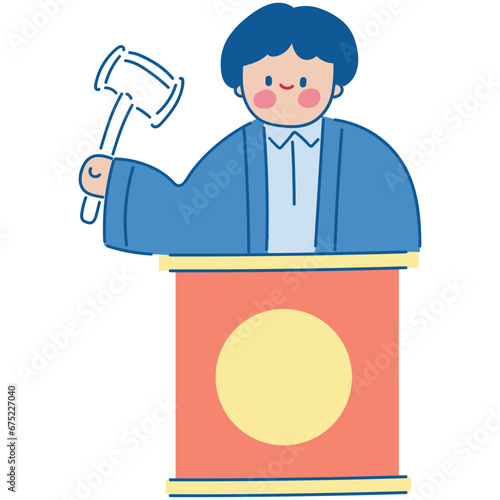 Judge cartoon illustration