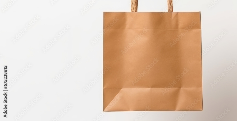 brown paper bag mockup with handles. brown paper bag mockup with handles.