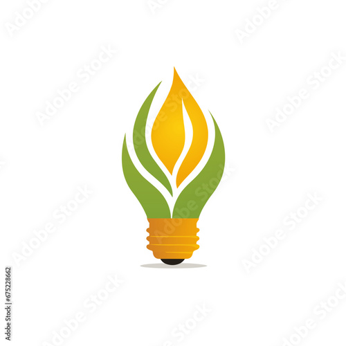 Electricity company gradient line logo. Sustainability and innovation business values. Lightbulb abstract icon. Design element. Created with artificial intelligence. Ai art for corporate branding
