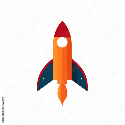 Power industry company filled colorful logo. Innovation business value. Spaceship simple icon. Design element. Created with artificial intelligence. Ai art for corporate branding, promotion campaign