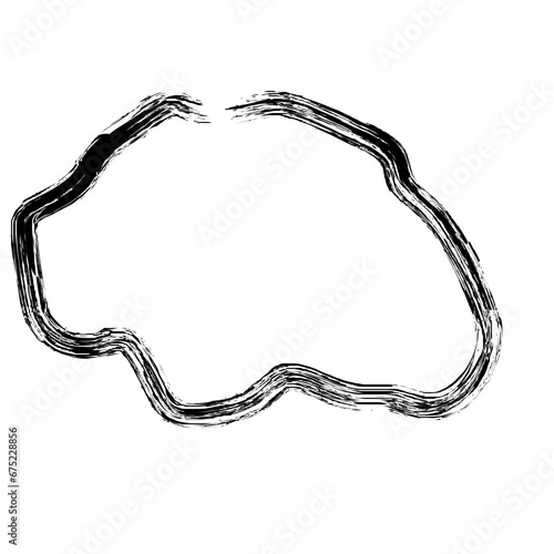 Grunge Abstract Hand Drawn Fluid Stroke Line Shape 