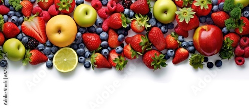 In the isolated white circle of nature s background a photo captures the vibrant hues of red and green fruits embodying a healthy summer diet rich in nutritious food and refreshing water