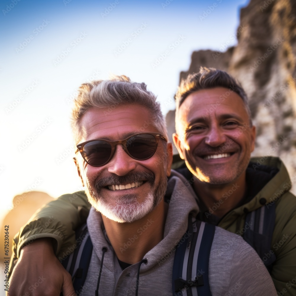 same-sex male couple on a romantic trip