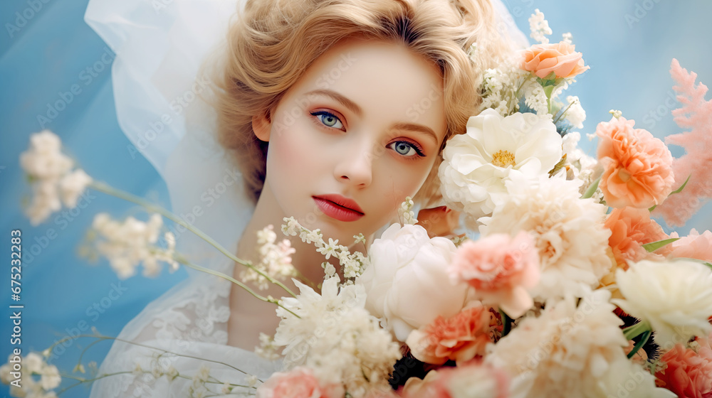 BRIDE WITH WEDDING BOUQUET. legal AI BRIDE WITH WEDDING BOUQUET. legal AI