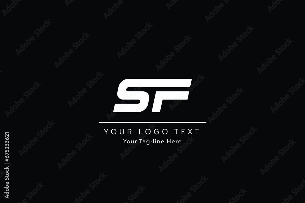 Initial Letter S and F Combination with Negative Space Style Concept Logo Design Isolated on Black Background. Initial Letter S and F Combination with Negative Space Style Concept Logo Design Isolated on Black Background.
