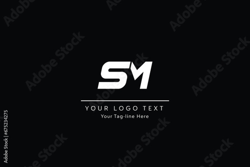 MS m s creative modern letter icon SM unique artistic logo design template