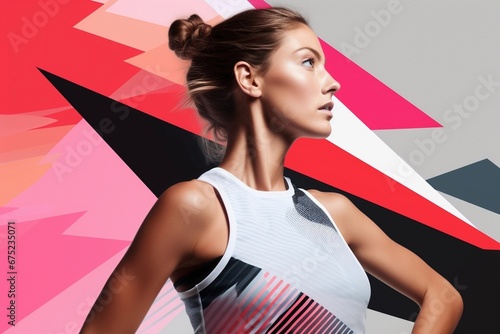 athlete graphic placement, print for sport, minimalistic photo