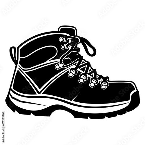 Vector Illustration of Outdoor, Adventure Shoes. 