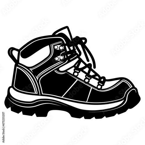 Vector Illustration of Outdoor, Adventure Shoes. 