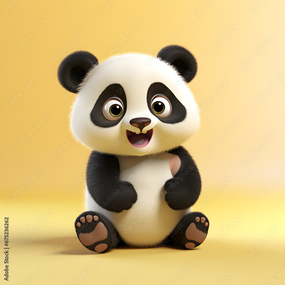 Fototapeta premium Realistic 3d render of a happy and cute baby - generated by AI