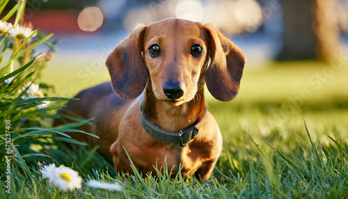 A dachshund in the grass © Giuseppe Cammino