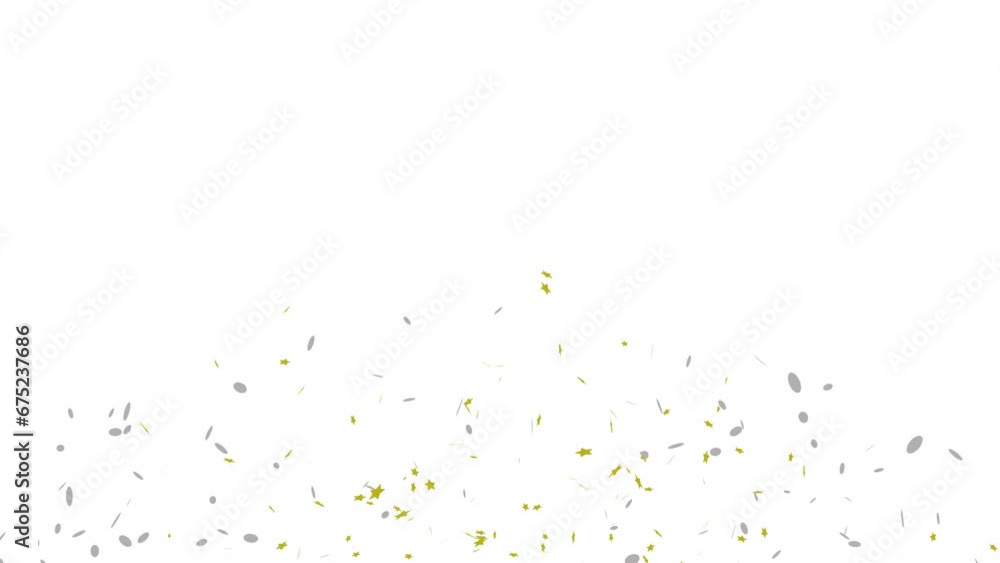 Golden & Silver confetti party popper explosions on White and Green backgrounds, Alpha Channel 4K greeting animation Golden & Silver confetti party popper explosions on White and Green backgrounds, Alpha Channel 4K greeting animation