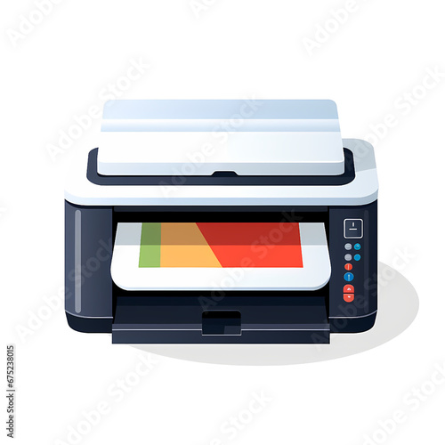 printer flat art illustration