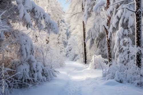 Snowy Forest Paths - Generative AI © Sidewaypics