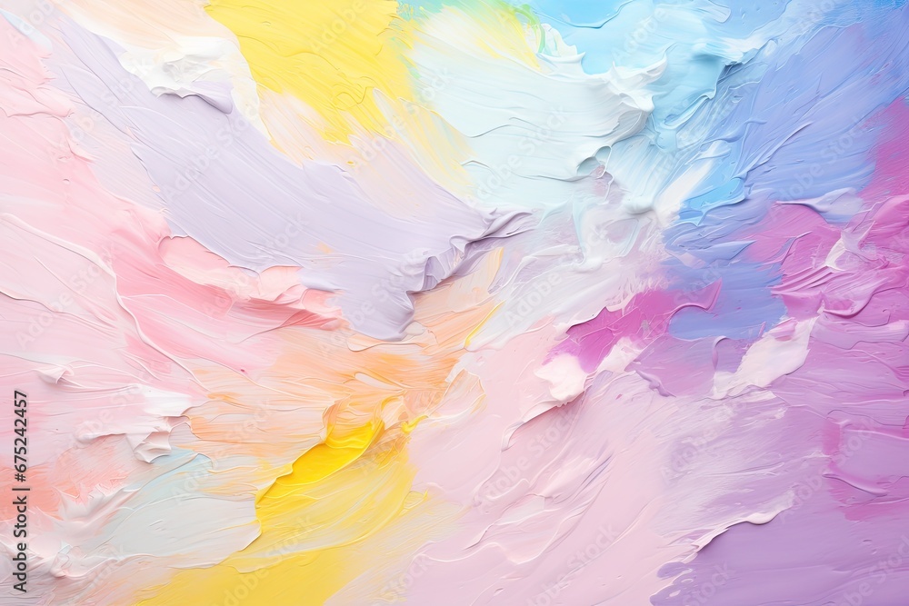 Abstract oil paint background. Colorful brushstrokes of paint, pastel paint colorful splashes background pastel color palette, AI Generated