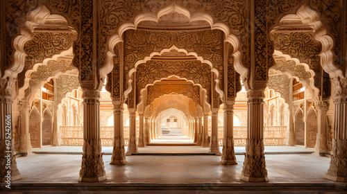 Beautiful Images of Taj Mahal - Wonder of the World - Taj Mahal Mughal Architecture in India - Generated by AI photo