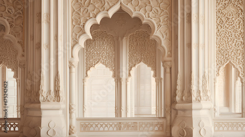 Beautiful Images of Taj Mahal - Wonder of the World - Taj Mahal Mughal Architecture in India - Generated by AI photo